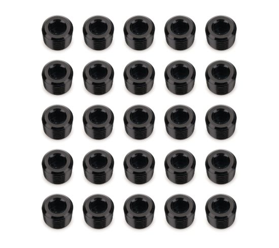 1/4in NPT Socket Head Pipe Plug 25/pkg Black