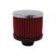 Valve Cover Breather 3in Tall Push In Chrome/Red