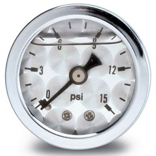 Gauge Fuel Pressure 15 PSI Liquid Filled