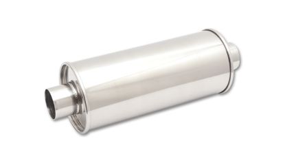 S/S Round Muffler 2.25in In 1.25 Out