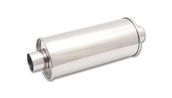 S/S Round Muffler 2.25in In 1.25 Out