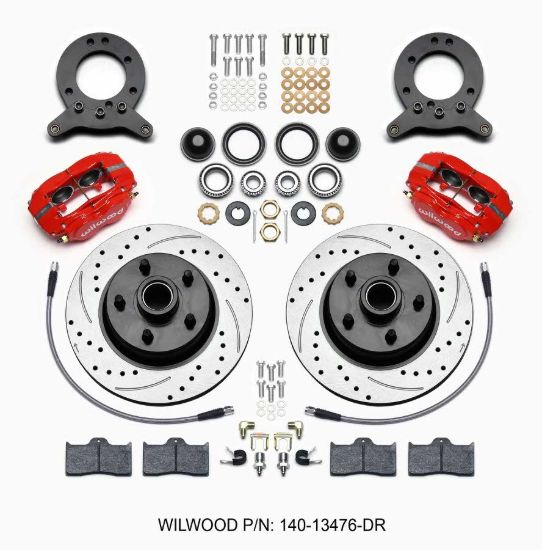 Front Disc Brake Kit Blk 65-59 Mustang Hub/Rotor
