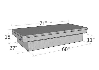 Picture of Unique Truck Accessories Truck Bed Storage Box Lid - RB117FL-BT