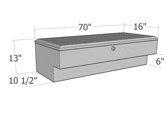 Picture of Unique Truck Accessories Truck Bed Side Rail Tool Box - RB172