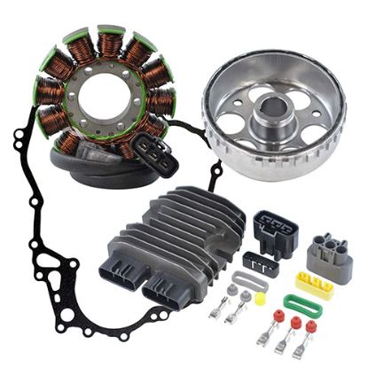 RMSTATOR KIT STATOR + REG REC + FLYWHEEL +CRANKCASE COVER GASK