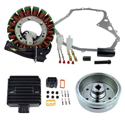 RMSTATOR KIT FLYWHEEL + PULLER + STATOR + VOLTAGE REG + GASK