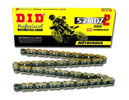 D.I.D NON-SEALED CHAIN 520DZ2 GOLD & BLACK 116RB
