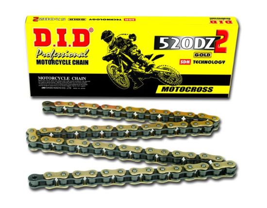 D.I.D NON-SEALED CHAIN 520DZ2 GOLD & BLACK 140RB