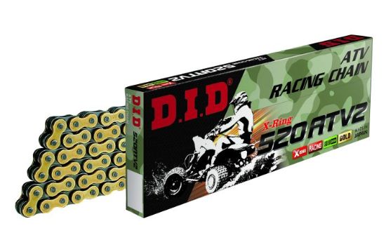 D.I.D X-RING 520ATV2 GOLD & BLACK 140FB