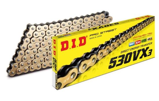 D.I.D X-RING CHAIN 530VX3 GOLD & BLACK 108ZB