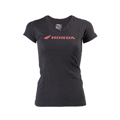 FACTORY EFFEX HONDA HORIZONTAL WOMENS T- SHIRT / BLACK (XL)