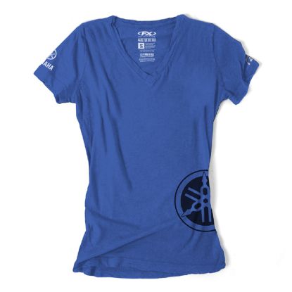 FACTORY EFFEX YAMAHA FORK WOMENS T- SHIRT / BLUE (S)