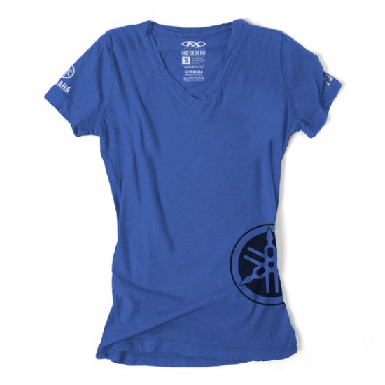 FACTORY EFFEX YAMAHA FORK WOMENS T- SHIRT / BLUE (S)
