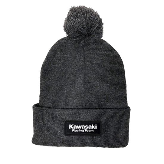 FACTORY EFFEX KAWASAKI BEANIE WITH POM / CHARCOAL OS