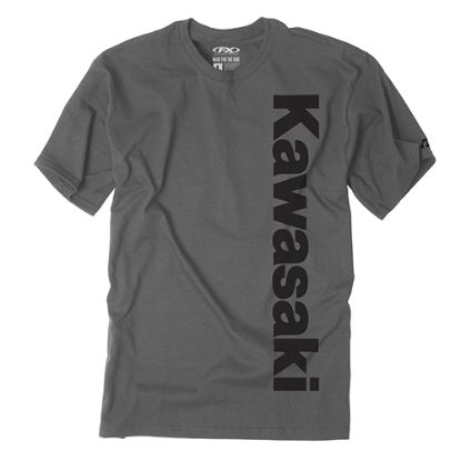 KAWASAKI VERTICAL T- SHIRT / CHARCOAL (XL)