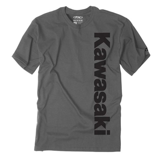 KAWASAKI VERTICAL T- SHIRT / CHARCOAL (XL)