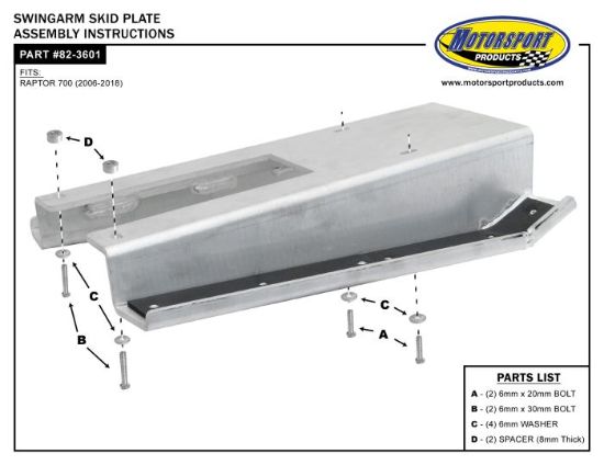 SKIDPLATE SWINGARM RAPTOR700