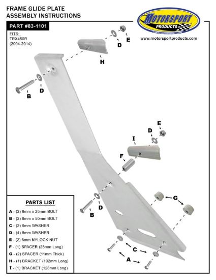 SKIDPLATE CHASSIS TRX450R
