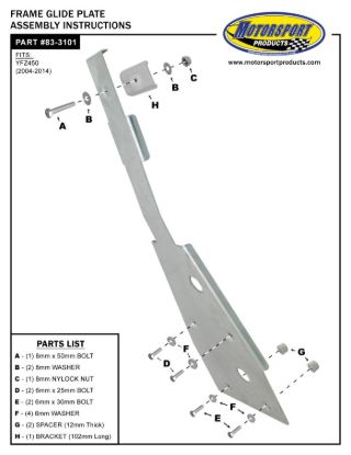 SKIDPLATE CHASSIS YFZ450