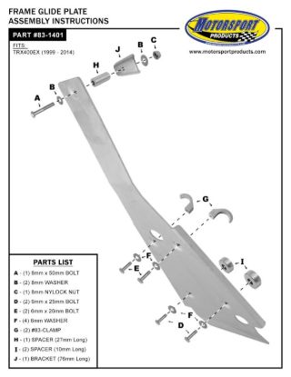 SKIDPLATE CHASSIS TRX400EX