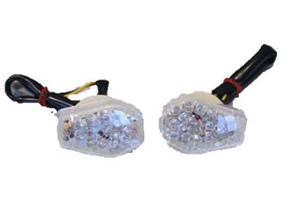 LED FAIRING MARKER LIGHTS FOR KAWASAKI ZX MODELS, CLEAR LENS (