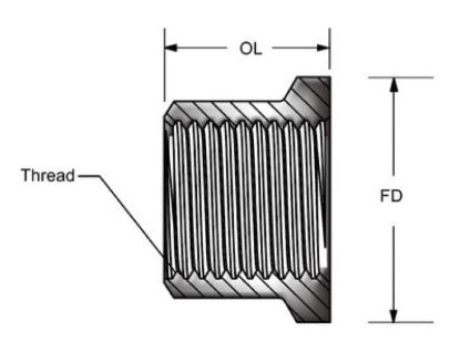 KPMI NUT (CYLINDER STUD), HT STEEL, 1/2-20 UNF,