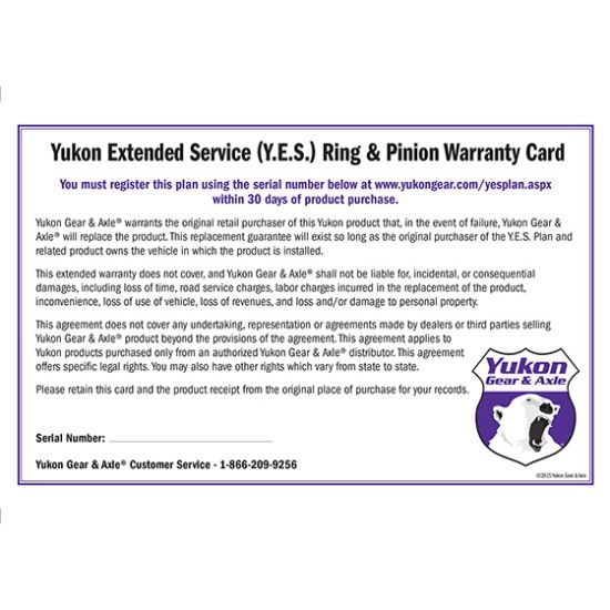 Picture of Yukon Gear and Axle Extended Service Agreement - YESRP