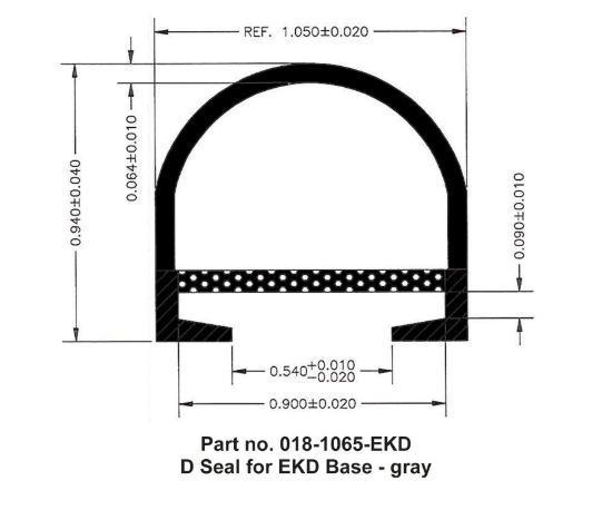 AP PRODUCTS D SEAL FOR EKD BASE-GREY - 0181065EKD