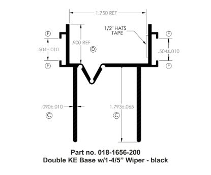 AP PRODUCTS DOUBLE KE BASE W/1-4/5' WIPER - 0181656200
