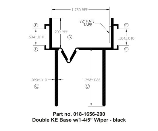 AP PRODUCTS DOUBLE KE BASE W/1-4/5' WIPER - 0181656200