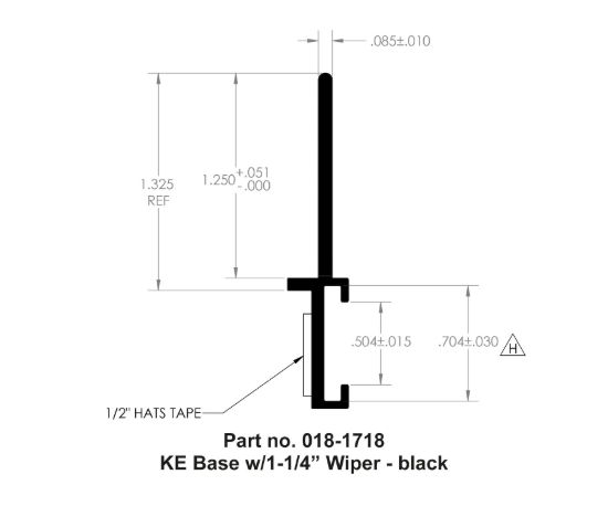 AP PRODUCTS KE BASE W/1-1/4' WIPER 5/16' X 2-1/ - 0181718