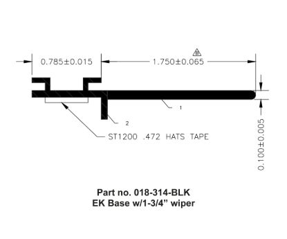 AP PRODUCTS EK BASE W/1' WIPER-BLACK - 018314BLK