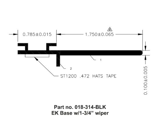 AP PRODUCTS EK BASE W/1' WIPER-BLACK - 018314BLK