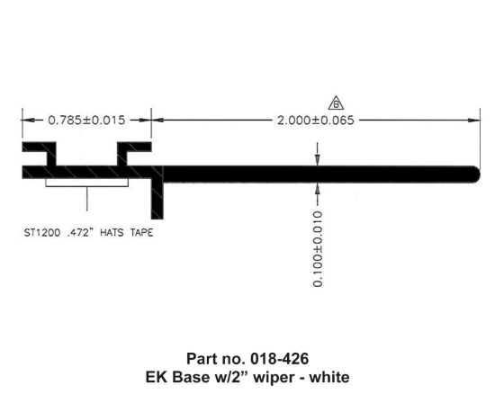 AP PRODUCTS EK BASE W/ 2'WIPER WHITE - 018426