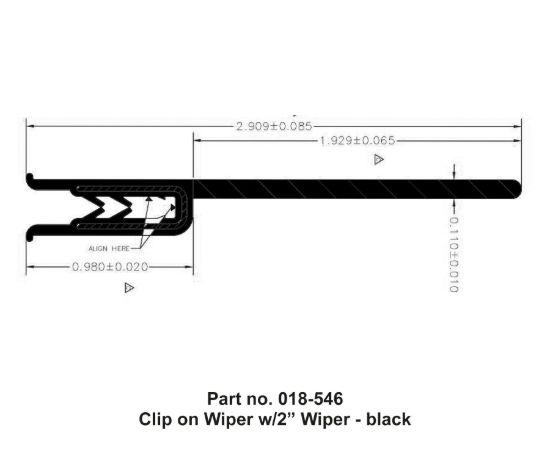 AP PRODUCTS CLIP ON WIPER W/2'WIPER-7/16'X3'X35 - 018546