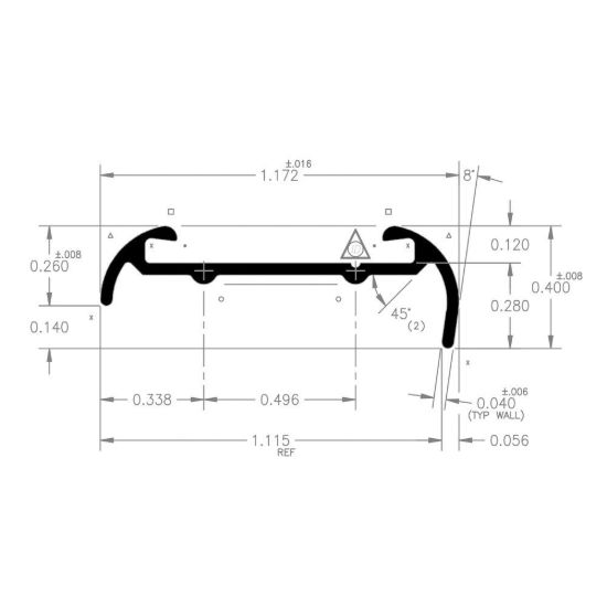 AP PRODUCTS SHORT LIP MILL 8' EA - 021516038