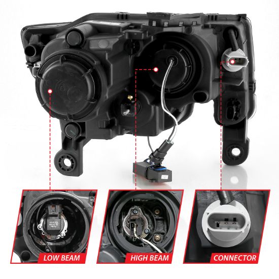 ANZO PROJECTOR HEADLIGHTS W/ PLANK STYLE - 111418