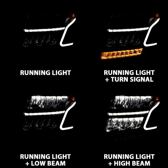 ANZO LED CRYSTAL HEADLIGHT; W/PLANK STYL - 111478