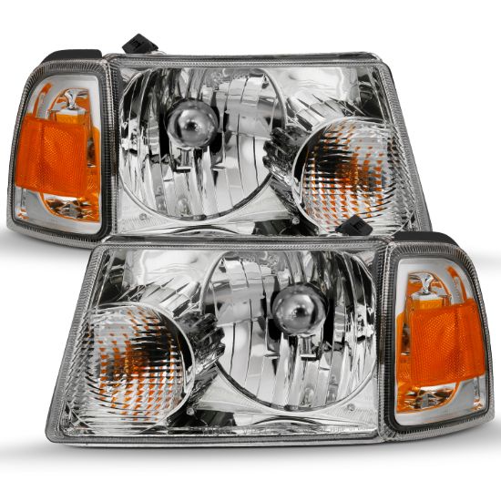 ANZO CRYSTAL HEADLIGHT SET; CLEAR LENS; - 111484