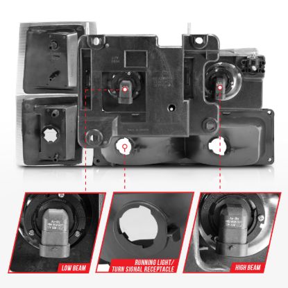 ANZO CRYSTAL HEADLIGHTS BLACK HOUSING W/ - 111505