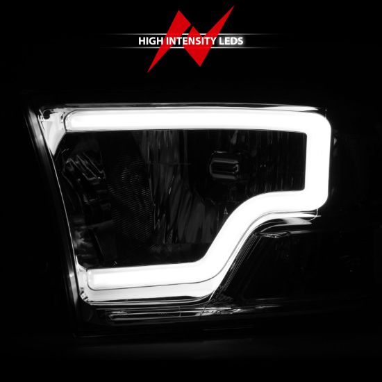 ANZO CRYSTAL HEADLIGHTS W/ LIGHT BAR CHR - 111516