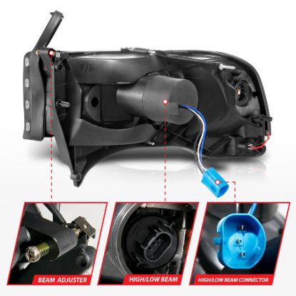ANZO LED CRYSTAL HEADLIGHT; W/ LIGHT BAR - 111555