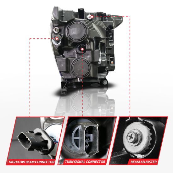 ANZO LED HL F150 PASS SIDE BLK 21-23 - 111594R