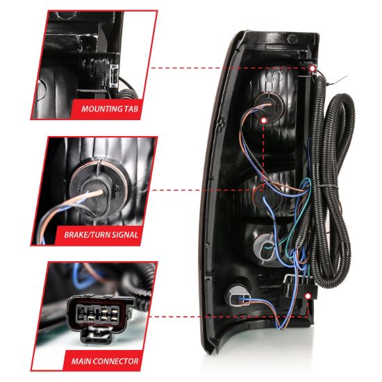 ANZO TAIL LIGHT ASSEMBLY; RED/CLEAR LENS - 311302