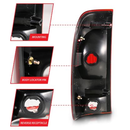ANZO TAIL LIGHT ASSEMBLY; RED/CLEAR LENS - 311307
