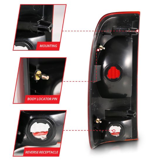 ANZO TAIL LIGHT ASSEMBLY; RED/CLEAR LENS - 311307