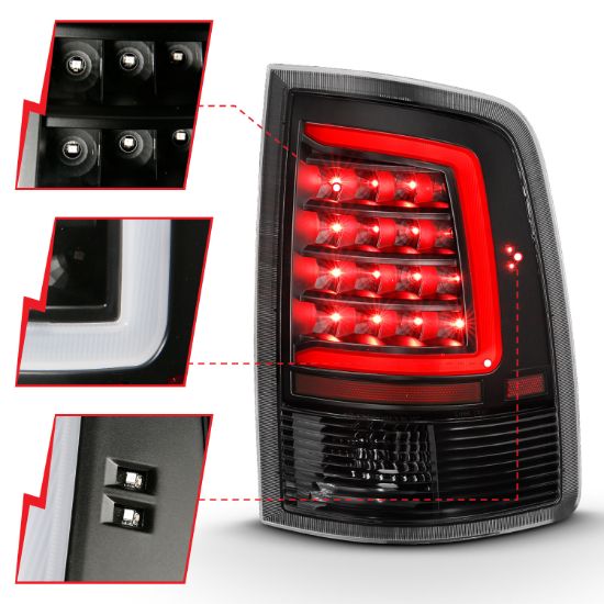 ANZO LED TAILLIGHT PLANK STYLE BLACK W/C - 311318