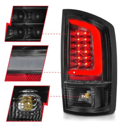 ANZO LED TAIL LIGHTS W/ LIGHT BAR BLACK - 311368