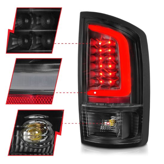 ANZO LED TAIL LIGHTS W/ LIGHT BAR BLACK - 311368