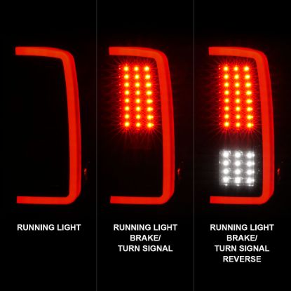 ANZO LED TAIL LIGHTS W/ LIGHT BAR BLACK - 311381